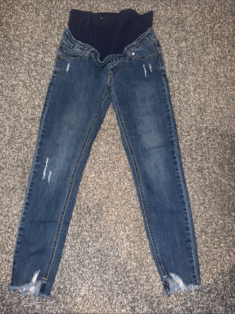 Ohma! Maternity Dark Blue Stretch Denim Jeans with Overband